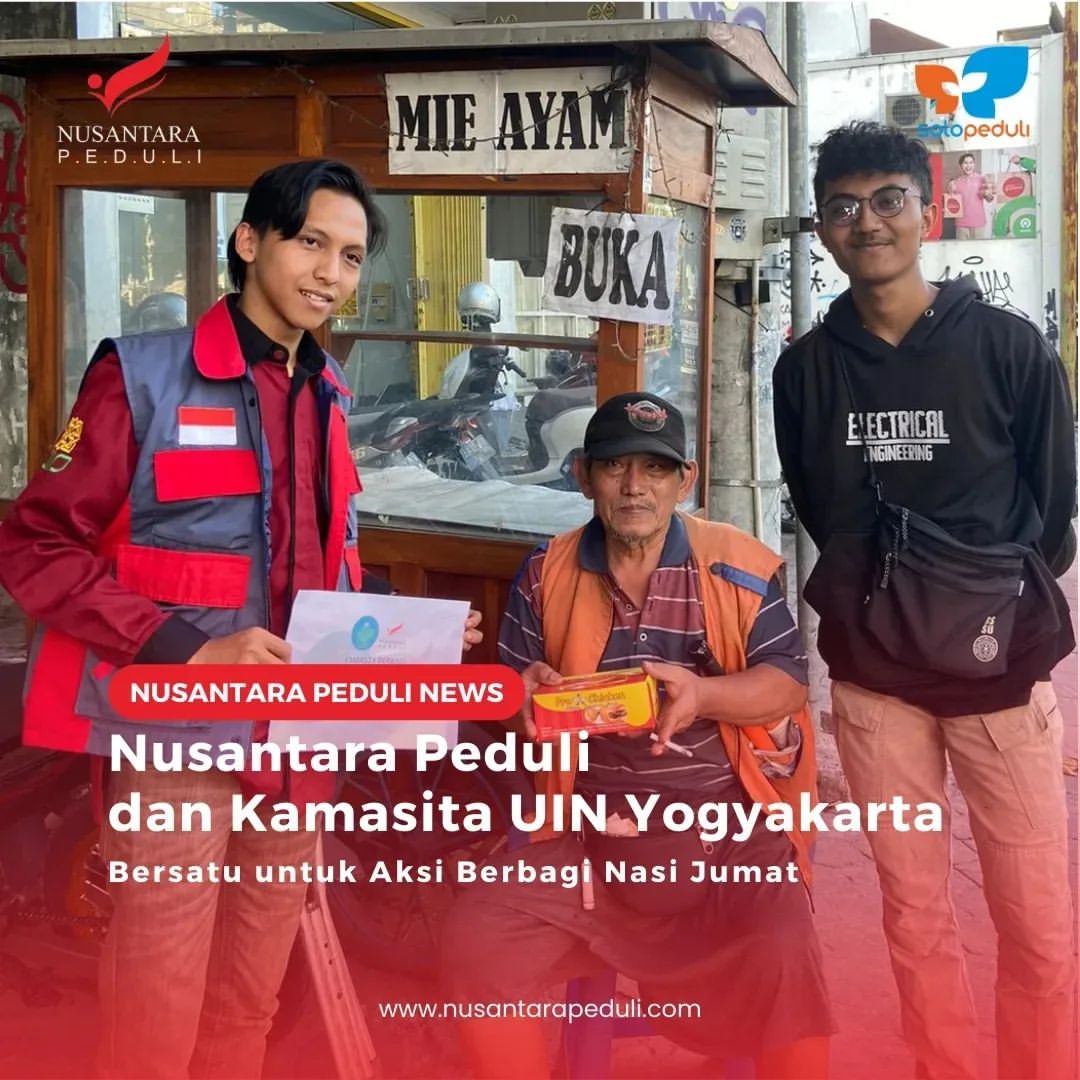 Nusantara Peduli dan Kamasita UIN Yogyakarta Bersatu untuk Aksi Berbagi Nasi Jumat