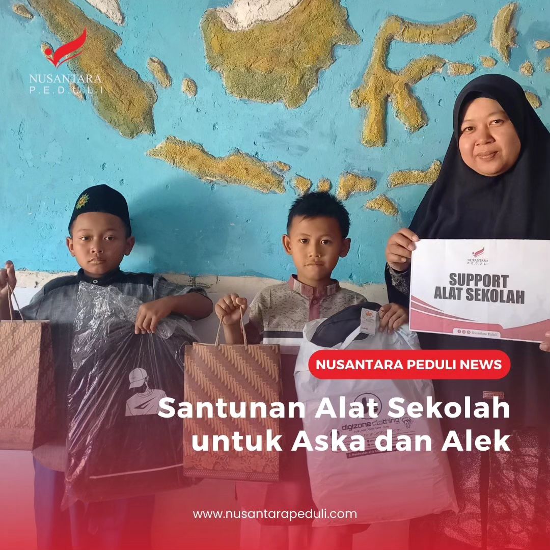 Santunan Alat Sekolah untuk Aska dan Alek