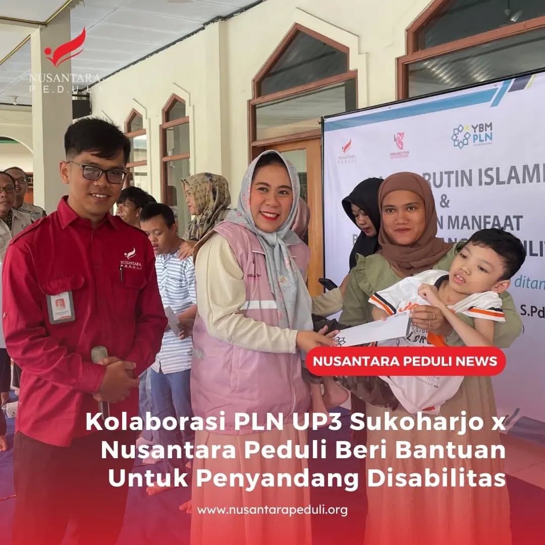 Peringati Hari Disabilitas, PLN UP3 Sukoharjo dan Nusantara Peduli Beri Bantuan untuk Penyandang Disabilitas dan Gelar Pengajian